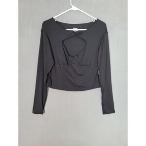 XXTAXN Women's Cutout Yop Long Sleeve Shirt Sexy Top Black XL